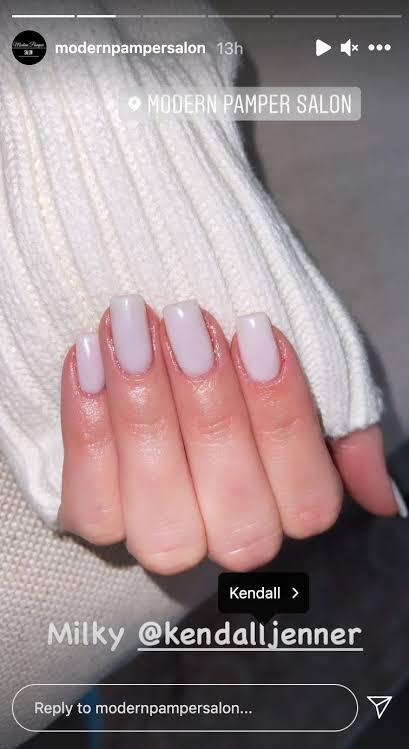 Kendall Jenner milky nails Instagram